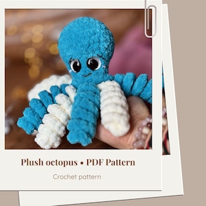 Patron de pieuvre au crochet sans couture - peluche Amigurumi PDF - créature marine adaptée aux débutants - téléchargement immédiat