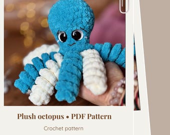 No-Sew Crochet Octopus Pattern – Amigurumi Plushie PDF – Beginner-Friendly Sea Creature – Instant Download