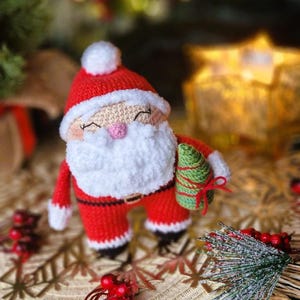 Amigurumi Santa Claus with Christmas tree crochet pattern - ENG