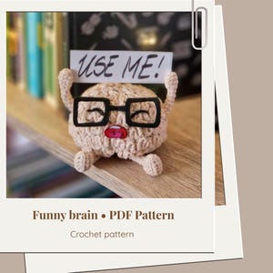 Crochet brain amigurumi pattern - Crochet funny gift - ENG