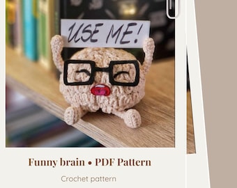 Crochet brain amigurumi pattern - Crochet funny gift - ENG