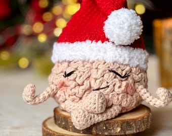 Crochet Christmas Zen Brain Amigurumi Pattern (PDF Pattern)