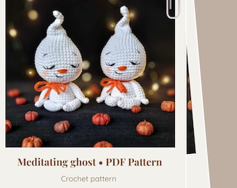 Crochet Ghost Amigurumi Pattern: Yoga Meditation (ENG) (PDF Pattern