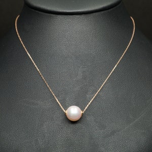 10K Rose Gold necklace with 7.5mm Japanese Akoya Cultured Pearl