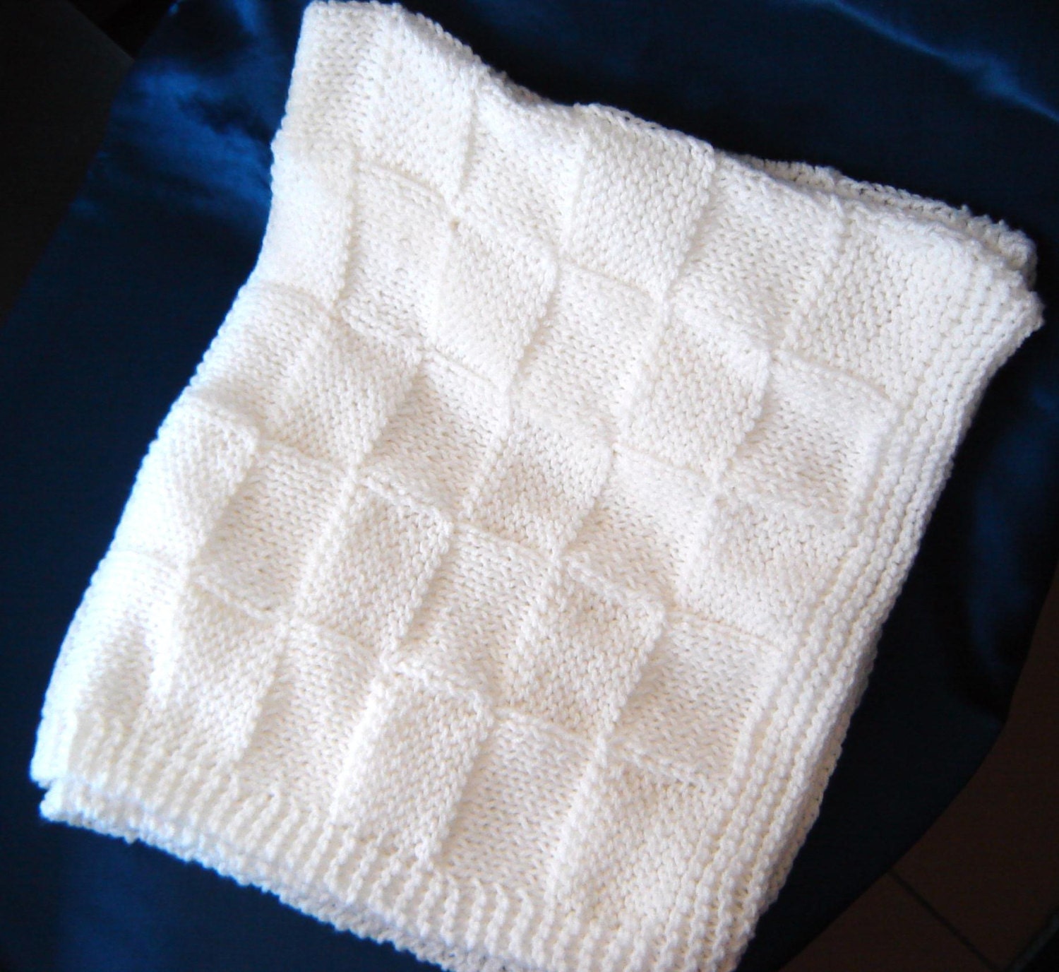 Christening Blanket Baptismal Baby Blanket Hand Knit White Etsy