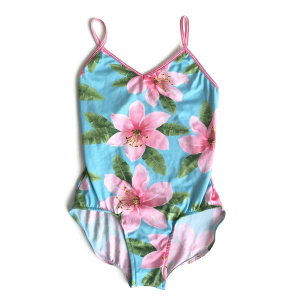 90s Hibiscus 1 pc Bathing Suit  Swimsuit Swimwear