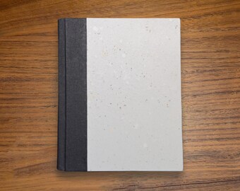 Bare Black Handmade Paper Journal | Hand-Bound Hardcover Notebook | Artisanal Sketchbook