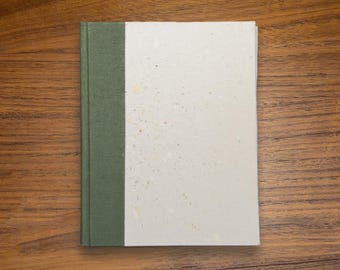 Bare Olive Handmade Paper Journal | Hand-Bound Hardcover Notebook | Artisanal Sketchbook