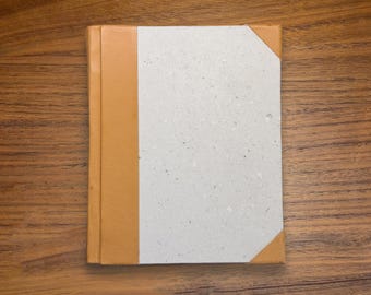British Tan Leather Handmade Paper Journal | Hand-Bound Hardcover Notebook | Artisanal Sketchbook