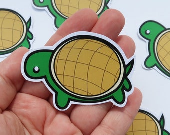 Baby Turtle Sticker, Cute Green Sea Turtle