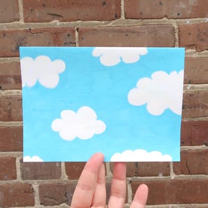 Cartão de felicitações pintado à mão "Cloudy Dreams"