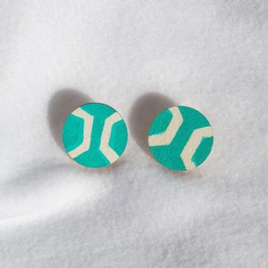 Action Hero Anime Character Round Circle Wooden Stud Earrings