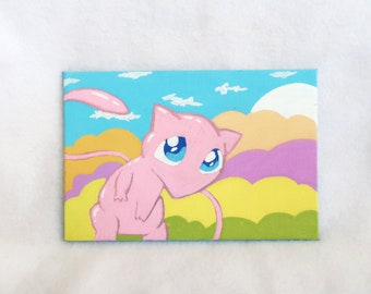 Cat Like Anime Character Acrylic Painting Hand Painted