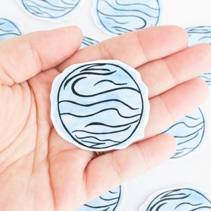 Aquarel sticker planeet planeet Neptunus