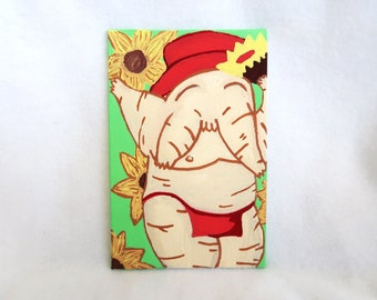 Radish Man Spirit Anime Acrylic Painting Hand Painted Character Art