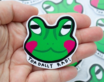 Toadally Rad Frog Toad Stickers Kawaii Cute Animal Pet Friend Stationary Stationery Sticker Party Supplies Labels Water Bottle Stickers