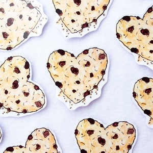 Chocolate Chip Cookie Herz Aquarell Aufkleber