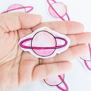Aquarel sticker planeet Saturnus
