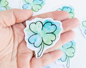 Four Leaf Clover Watercolor Sticker