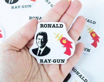 Ronald Ray-gun Pun Funny Sticker