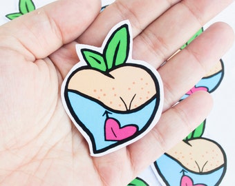 Hott Busty Peach Sticker Boobs Chest Stationery Cute Kawaii Tattoo Girl Girly Heart Freckles Paper Crafts Planner Addict Boobies XXX Sexy