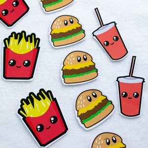 Soda Cup Burger Pommes Süßer Kawaii Aufkleber