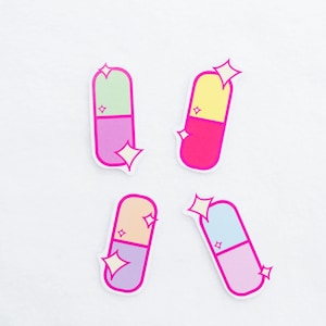 Stickers Kawaii pilules de sucre