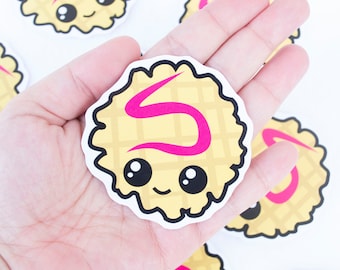 Cute Strawberry Waffle Sticker