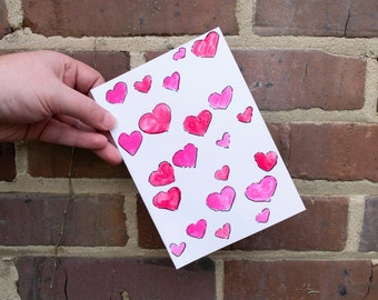 Unlimited Love Valentine's Day Card Greeting Card Watercolor Hand Painted Cards Blank Inside