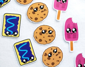 Pop Pastry Tart Sticker Popsicle Ice Cream Cookie Kawaii Food Art Adorable Cute Character Treats Dessert Breakfast Water Bottle Stickers