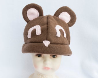 Baby Brown Bear Hat Infant To 6 Month Sized Beanie Cute Kawaii Pastel Pink Teddy Bear Sleepy Baby Beanie Cap Warm Soft Cartoon Child Kids