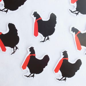 Hentai Hen-tie Sticker Handmade Stationery Kawaii Cute Rooster Tie Funny Comedy Pun Play On Words Anime XXX Rated Adult Material Chicken image 3