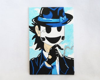 Masked Sniper Anime Cartoon Acrylic Painting Hand Painted