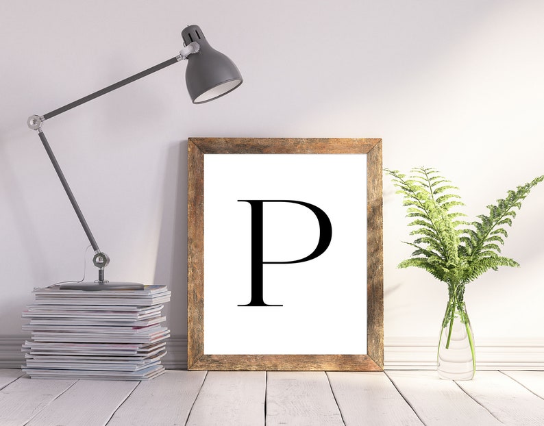 Letter P Typography Sign Letter P Wall Art Bedroom Wall | Etsy