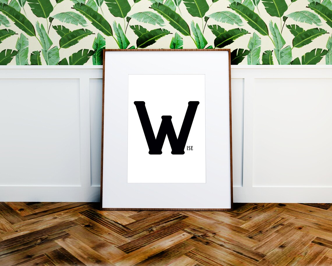 Poster Letter W PRINTABLE Alphabet Print Letter W Wall Art Etsy