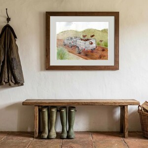 The Wood Run Art Print - handgeschilderde grillige plattelandsleven illustratie - off-grid levende schets (digitale download)