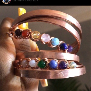 Chakra bracelet , Copper bracelet , Crystal bracelet, Chakra jewelry , Root Sacral Solar Heart Throat Third Eye Crown Chakra Bracelet
