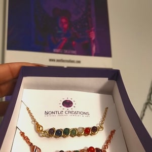 Chakrastenhalsband i mässing, helande regnbågssmycken, 61 cm