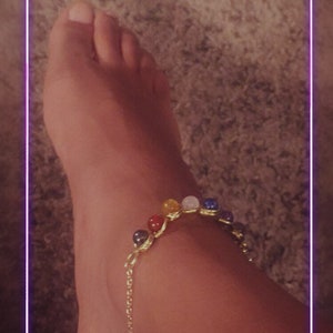 Brass Crystal Anklet, Brass Anklets , Ankle jewelry, Barefoot Sandles, Crystal Jewelry