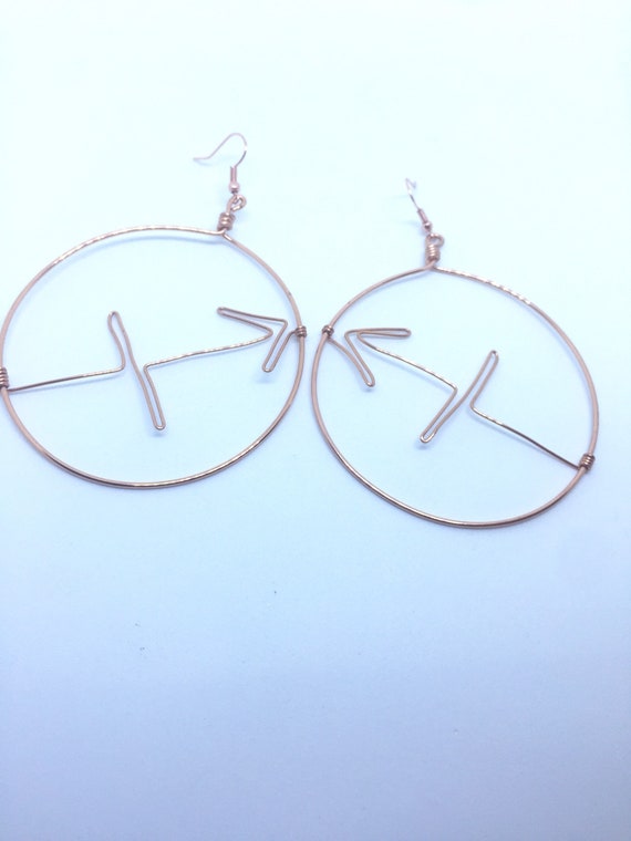 Sagittarius Hoop Earrings, Copper Zodiac Jewelry