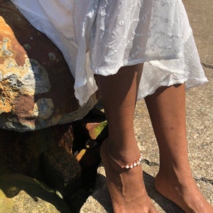 Copper Crystal Anklet, Copper Anklets , Ankle jewelry, Barefoot Sandles, Crystal Jewelry
