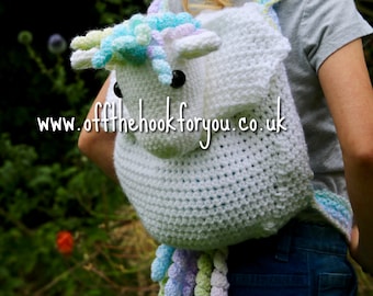 Unicorn Backpack Bag pdf -  PATTERN Only Instant download - Raindrop