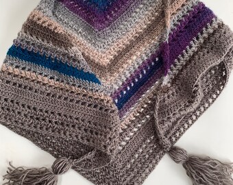 Borlotto Bean Shawl / Scarf Pattern - Crochet PDF - Instant Download