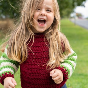 Easy Crochet Kids Christmas Sweater - Elf Jumper - Instant PDF Download