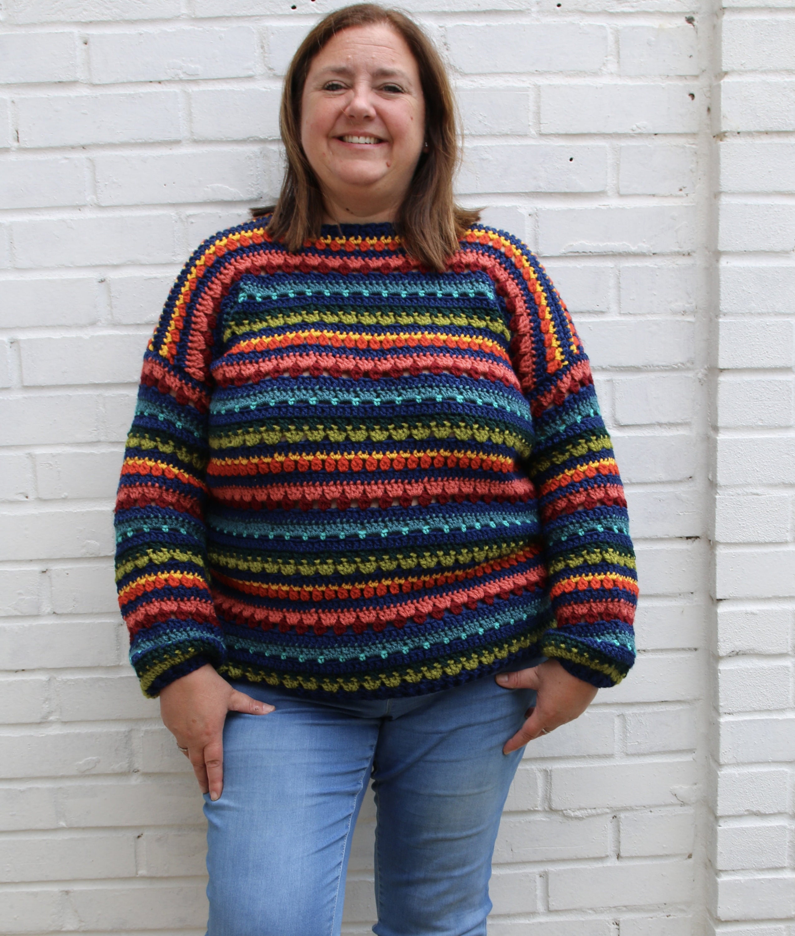 ★ ★ crochet striped sweater T22F1KTO075WT10A9 Striped Crochet Sweater - the Stitch Sampler Sweater - Etsy