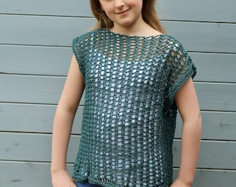 Mesh Crochet Top - easy beginners make - PDF Download