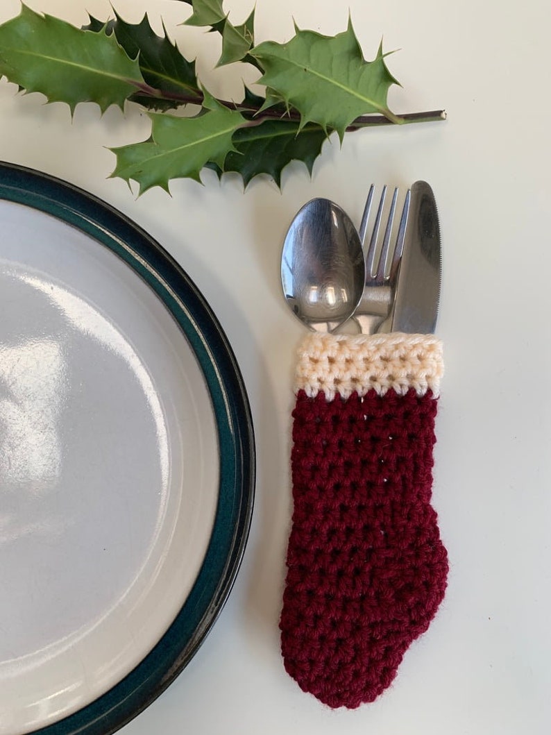 Crochet Mini Stocking Cutlery/ Advent Instant PDF Download 画像 1