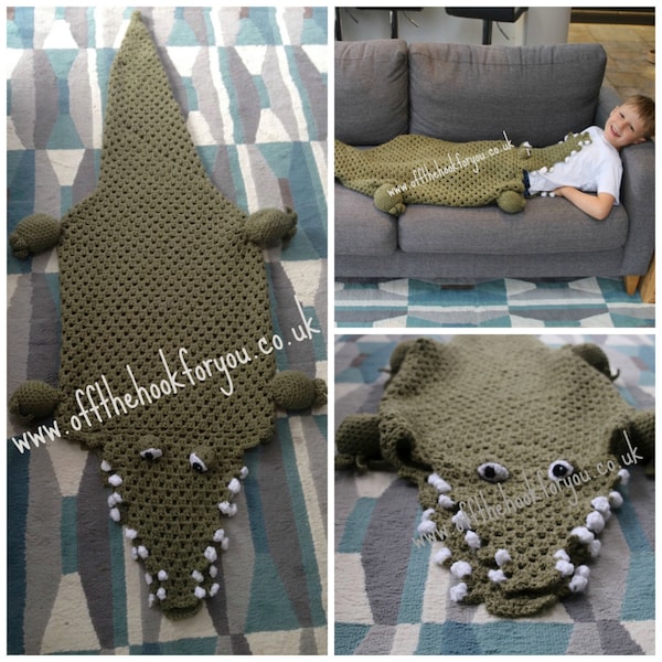 PDF - Crochet Eaten by  a Crocodile / Alligator PDF (Crochet PATTERN) Instant Download