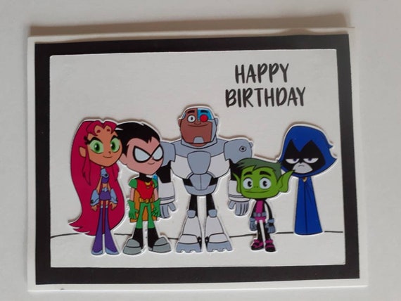 Teen Titans Happy Birthday Greeting For | Etsy