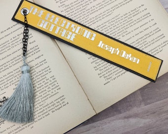 Electronic Cottage Bookmark - Developer Gift - Computer Bookmark - Leather Bookmark Book Spine Bookmark Unique Bookmark - Tassel Bookmark